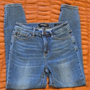 Judy Blue Skinny High Rise Blue Jeans with Faded Wash